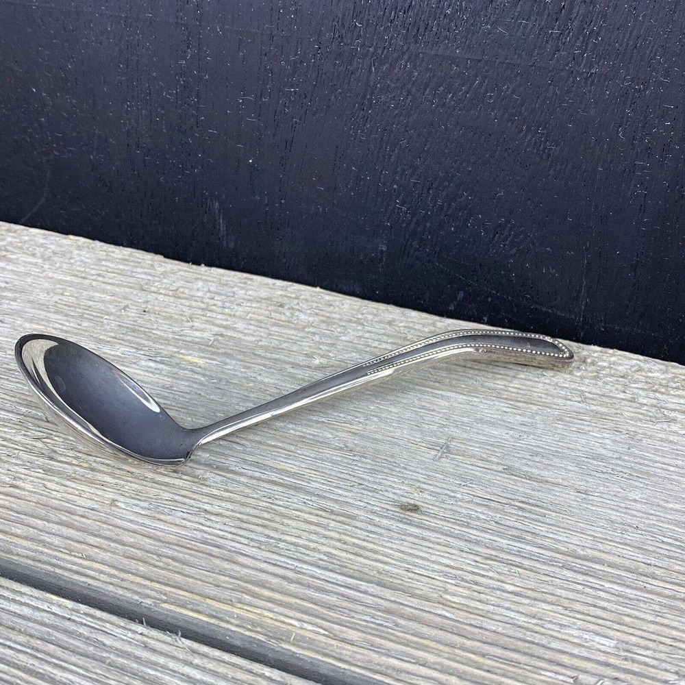 EP Zinc Italy Silver Plate Gravy Ladle 5.25" Serving Piece Stainless Vintage